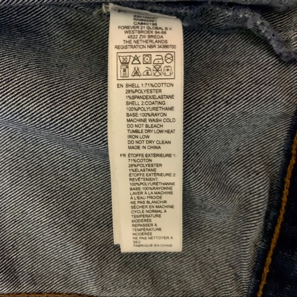 Forever 21 Denim Jacket Faux Leather Sleeves - Picture 8 of 8